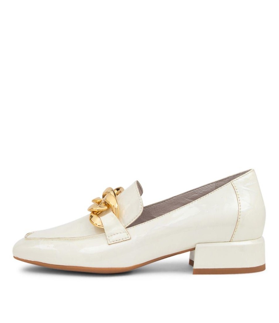 Shoes DJANGO & JULIETTE | Vivandy White Shrunken Patent Heels