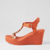 Shoes DJANGO & JULIETTE | Evry Bright Orange Gold Leather Sandals