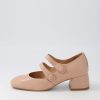 Shoes DJANGO & JULIETTE | Culie Dark Nude Leather Mary Jane Heels