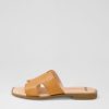 Shoes MOLLINI | Finali Dark Tan Leather Slides