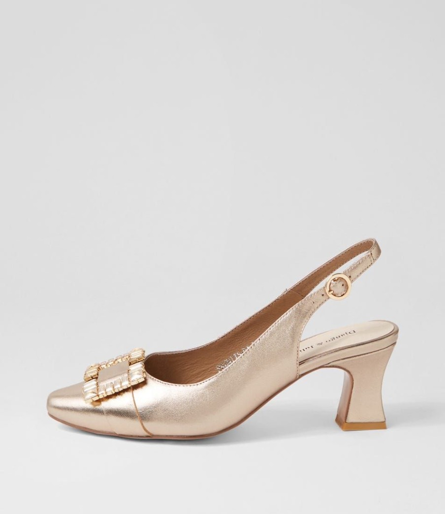 Shoes DJANGO & JULIETTE | Prentis Champagne Leather Heels