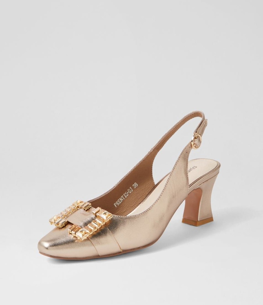 Shoes DJANGO & JULIETTE | Prentis Champagne Leather Heels