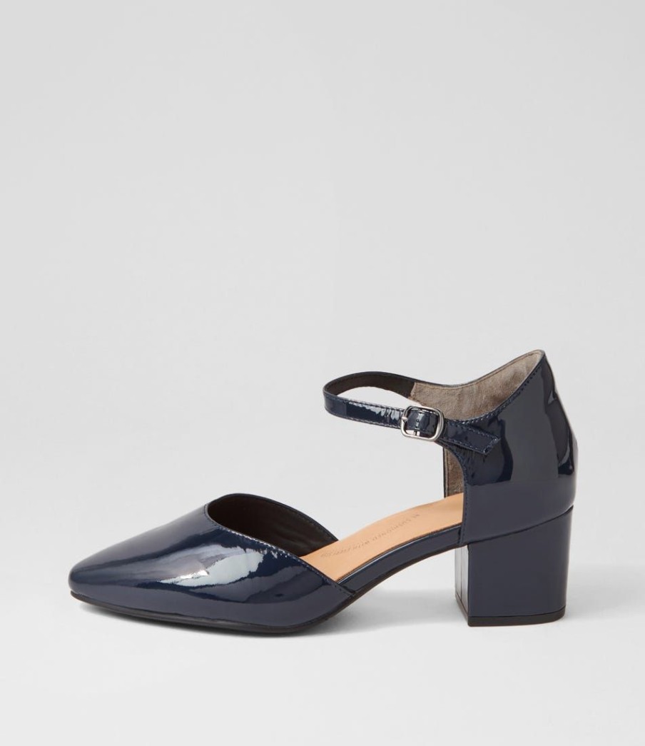 Shoes ZIERA | Vitor Xw Navy Patent Leather Heels