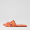 Shoes MOLLINI | Lerida Neon Orange Jewels Suede Slides