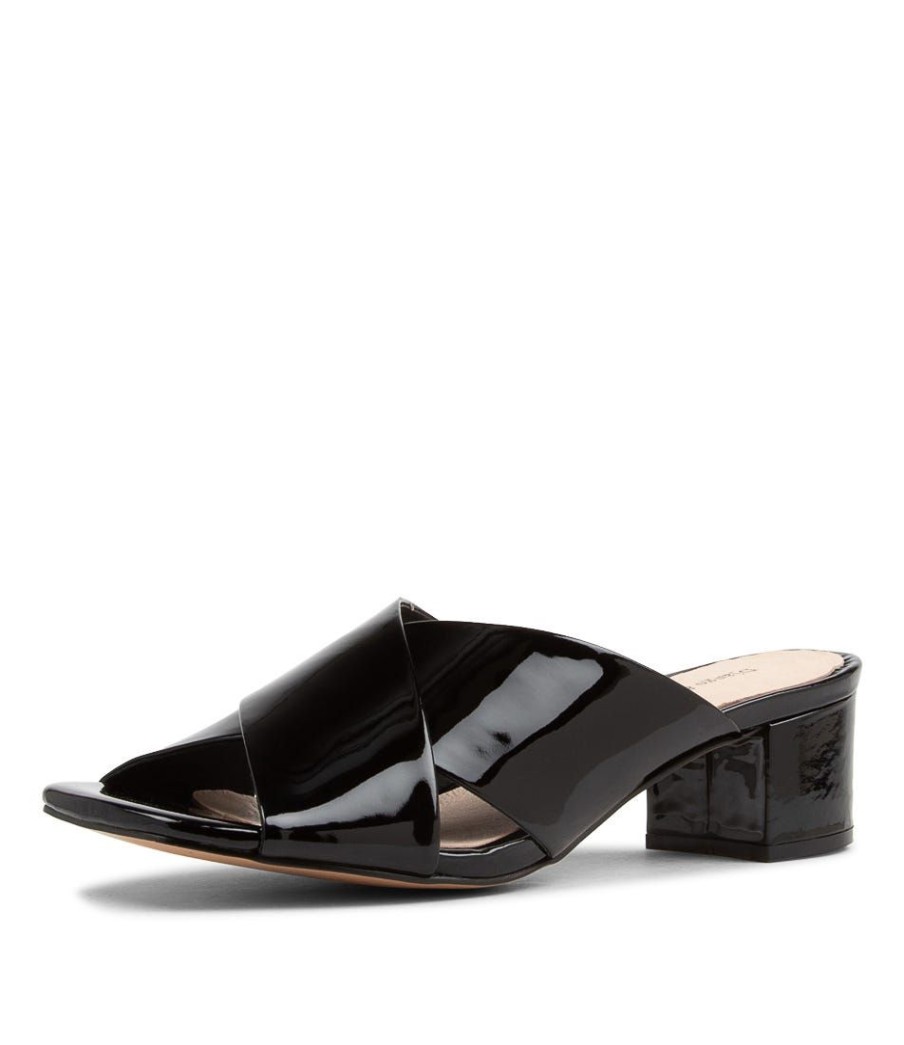 Shoes DJANGO & JULIETTE | Dagny Black Patent Leather Mules