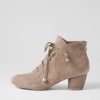 Shoes DJANGO & JULIETTE | Defreeze Taupe Suede Lace Up Boots