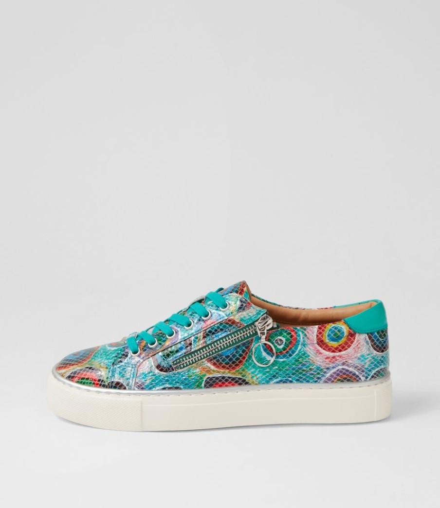 Shoes ZIERA | Pamela Xf Bright Patch Light Emerald Leather Sneakers