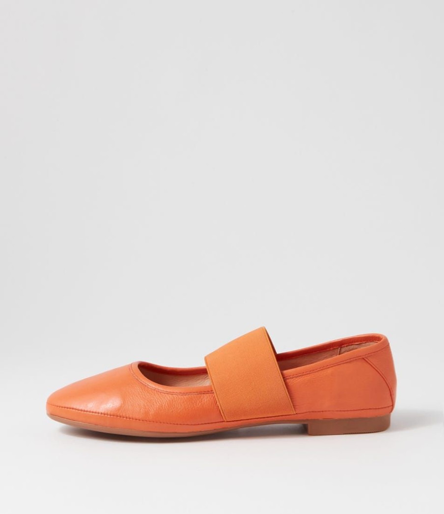 Shoes DIANA FERRARI | Aleesha Orange Leather Flat Shoes