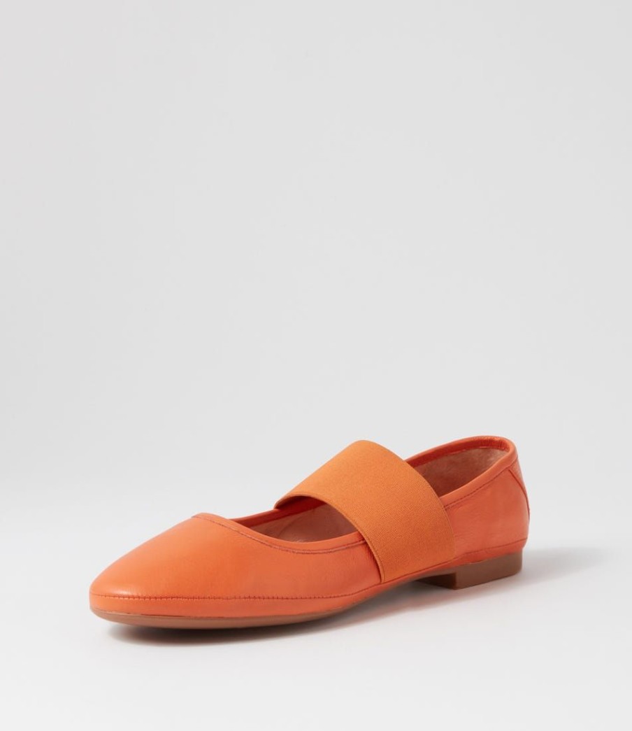 Shoes DIANA FERRARI | Aleesha Orange Leather Flat Shoes