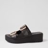 Shoes DJANGO & JULIETTE | Oaxel Black Leather Slides