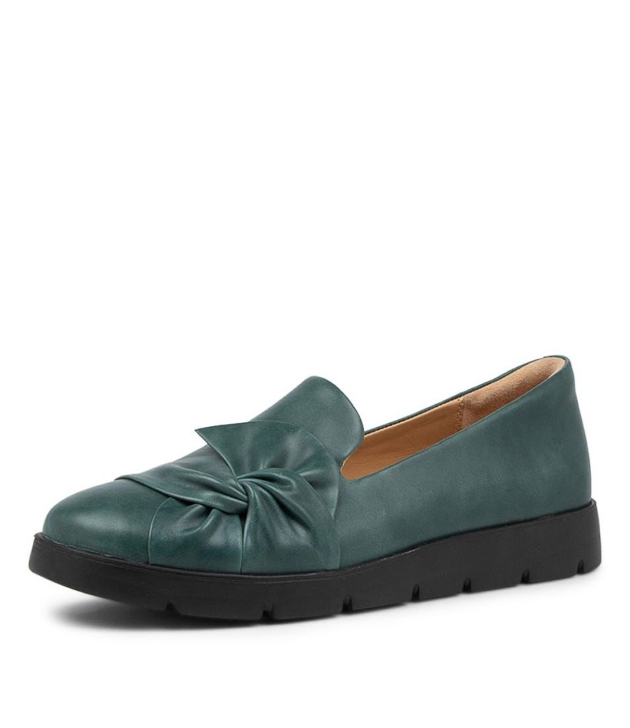 Shoes ZIERA | Miless W Emerald Leather Loafers