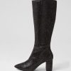 Shoes DJANGO & JULIETTE | Gorjay Black Jewel Fabric Knee High Boots