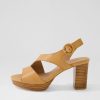 Shoes DIANA FERRARI | Coma Dark Tan Natural Heel Leather Sandals