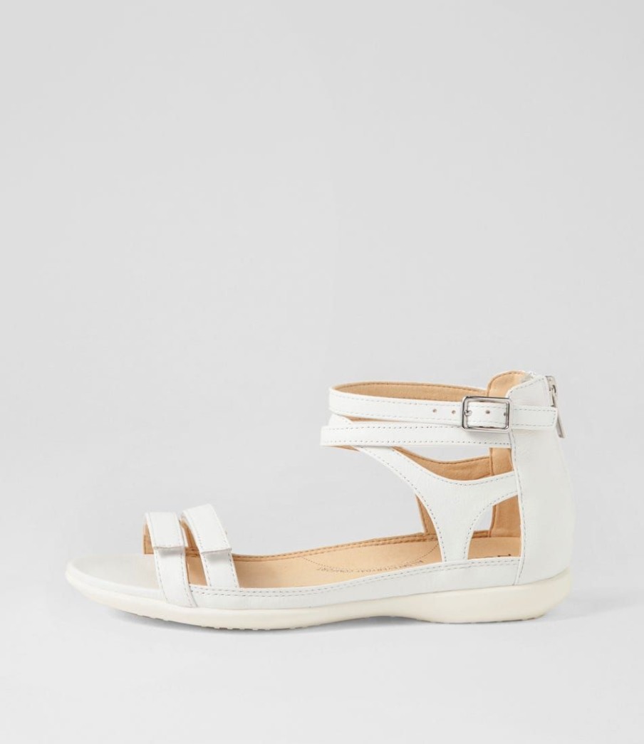 Shoes ZIERA | Bethie W White Leather Sandals