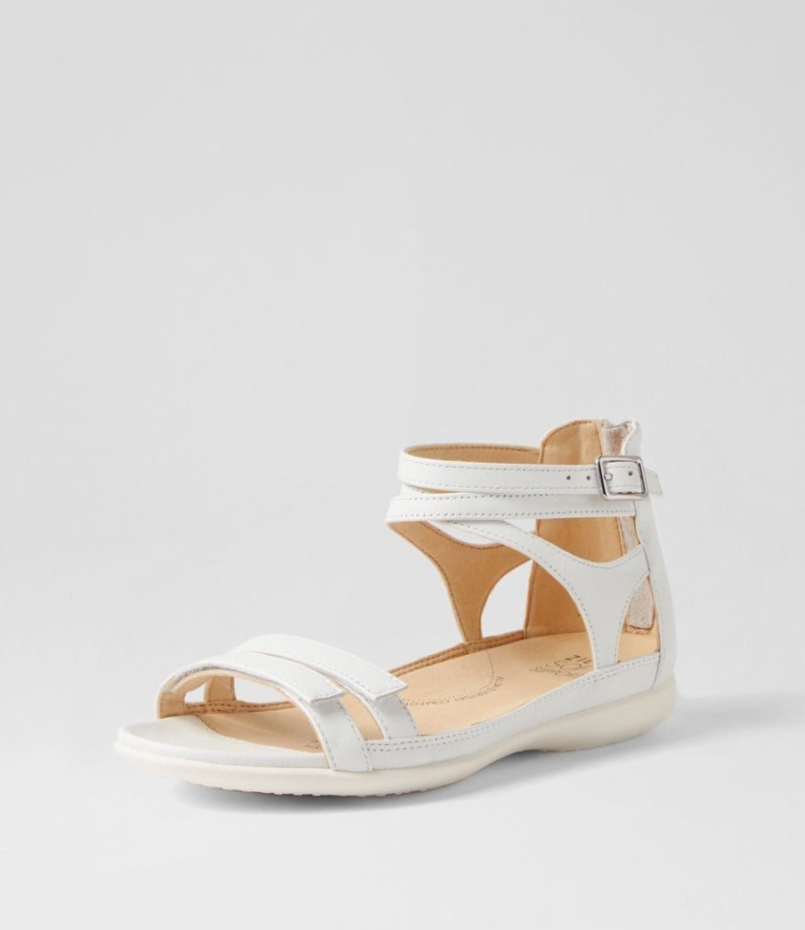 Shoes ZIERA | Bethie W White Leather Sandals