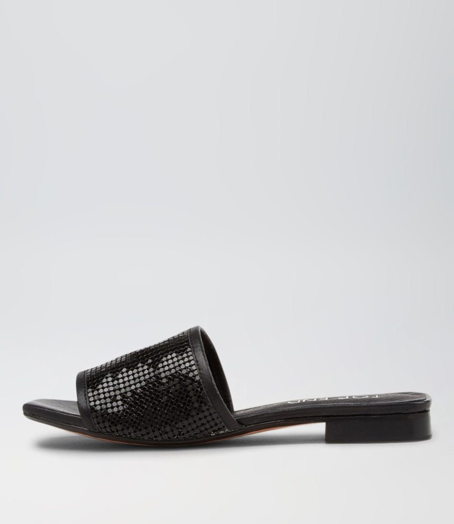 Shoes TOP END | Koyner Black Metal Leather Slides