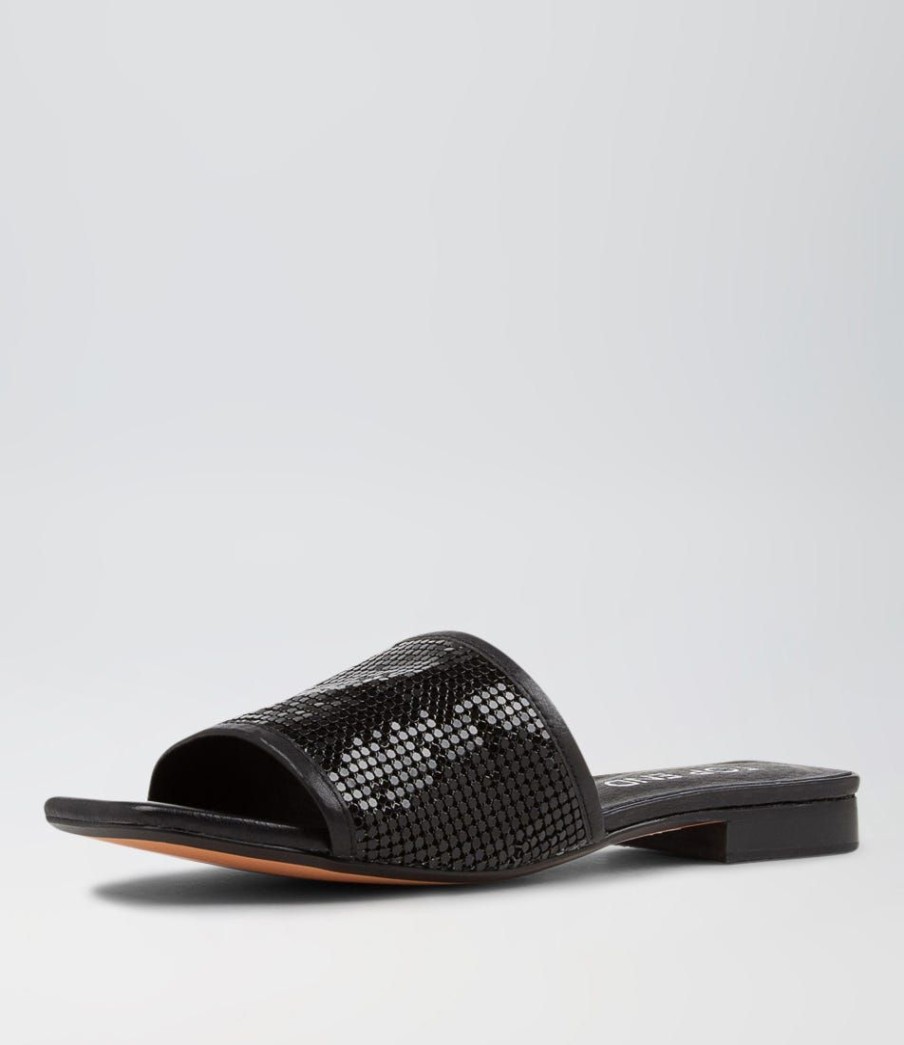 Shoes TOP END | Koyner Black Metal Leather Slides