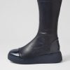 Shoes DJANGO & JULIETTE | Yiggy Navy Patent Stretch Calf Boots