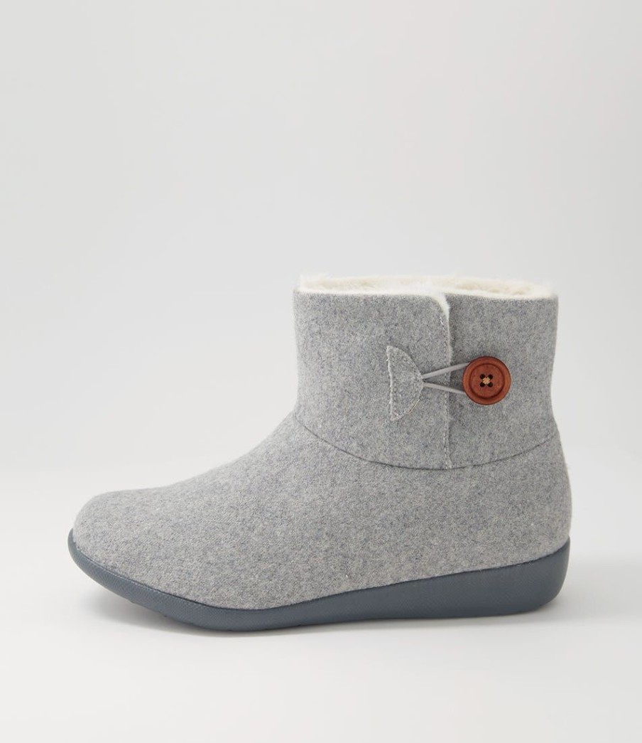 Shoes ZIERA | Frilla Xw Grey Beige Fur Fabric Slippers