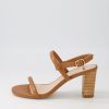 Shoes MOLLINI | Gabinah Dark Tan Natural Heel Leather Sandals