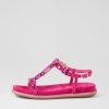 Shoes DJANGO & JULIETTE | Yopal Fuchsia Suede Jewels Sandals