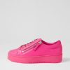 Shoes DJANGO & JULIETTE | Laila Hot Pink Leather Sneakers