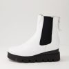 Shoes DJANGO & JULIETTE | Rinnit White Black Leather Chelsea Boots