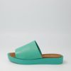 Shoes TOP END | Faron Light Emerald Leather Slides