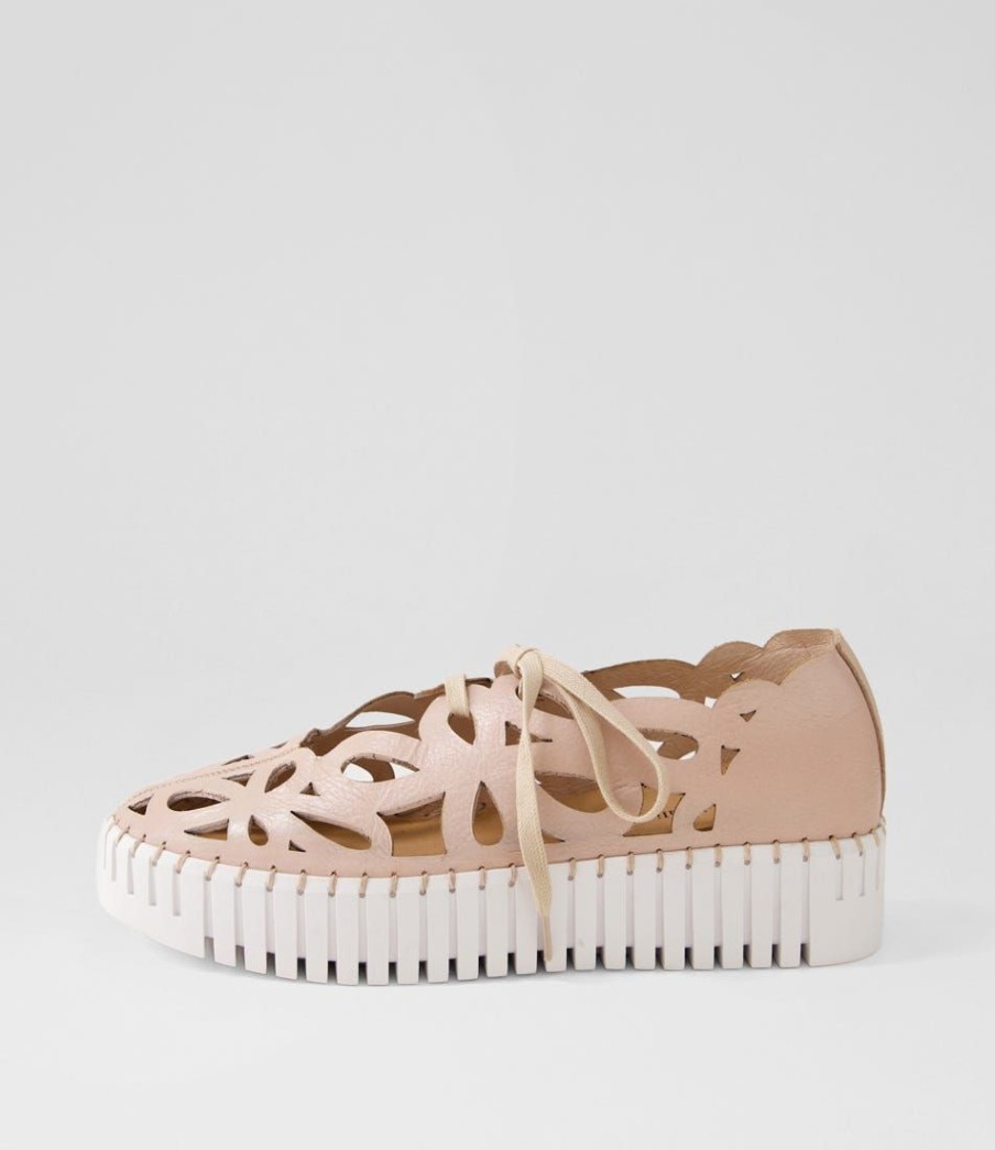 Shoes DJANGO & JULIETTE | Bello Rose White Leather Sneakers