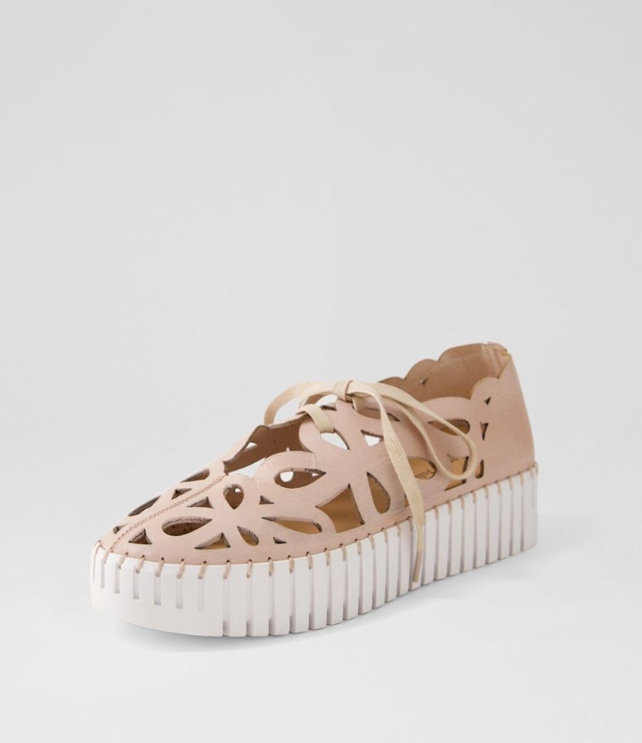 Shoes DJANGO & JULIETTE | Bello Rose White Leather Sneakers