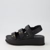 Shoes TOP END | Zumper Black Croc Leather Sandals