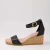 Shoes DJANGO & JULIETTE | Woolysa Black Tan Leather Syn Raffia Sandals