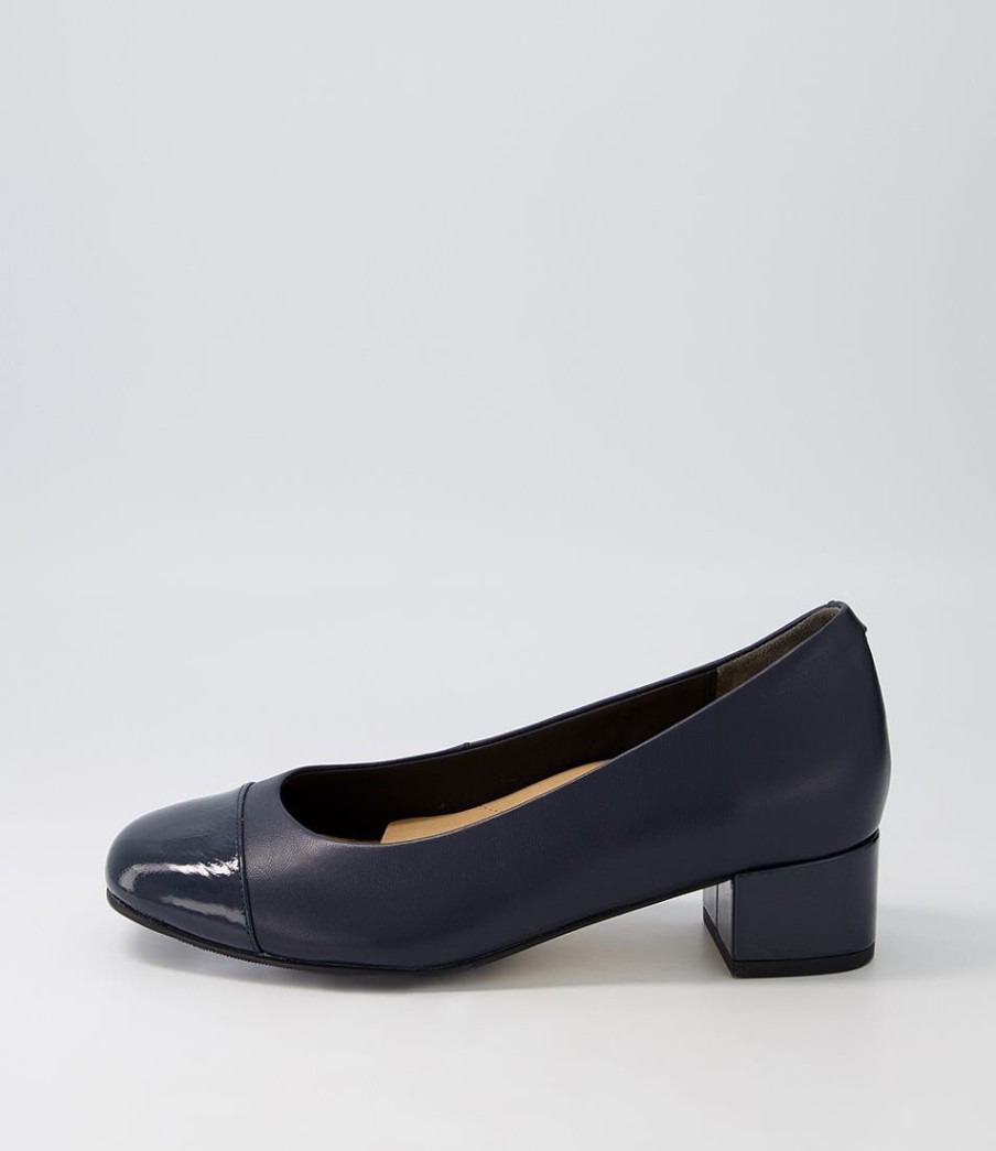 Shoes ZIERA | Knelis W Navy Patent Leather Heels