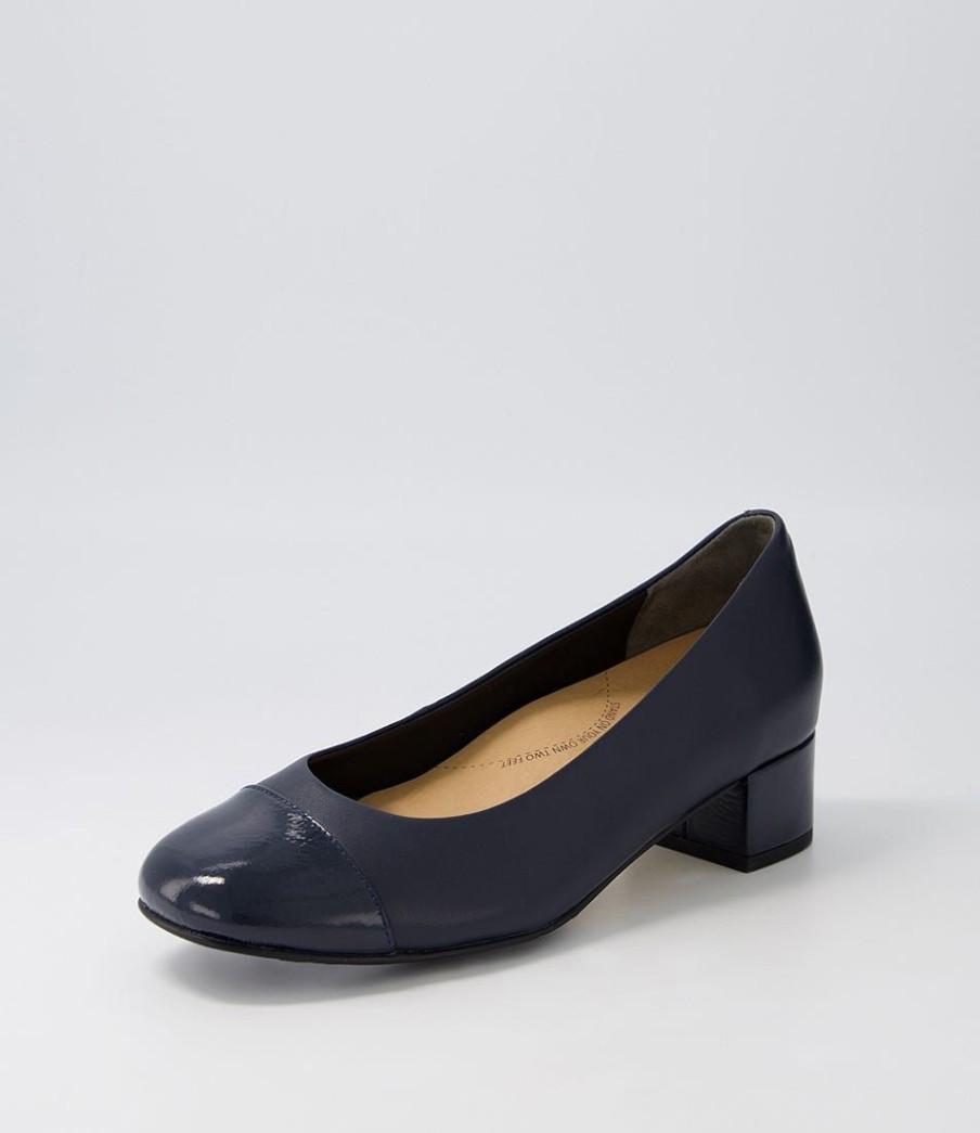 Shoes ZIERA | Knelis W Navy Patent Leather Heels