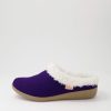 Shoes ZIERA | Fifi Xw Dark Purple Fabric Slippers