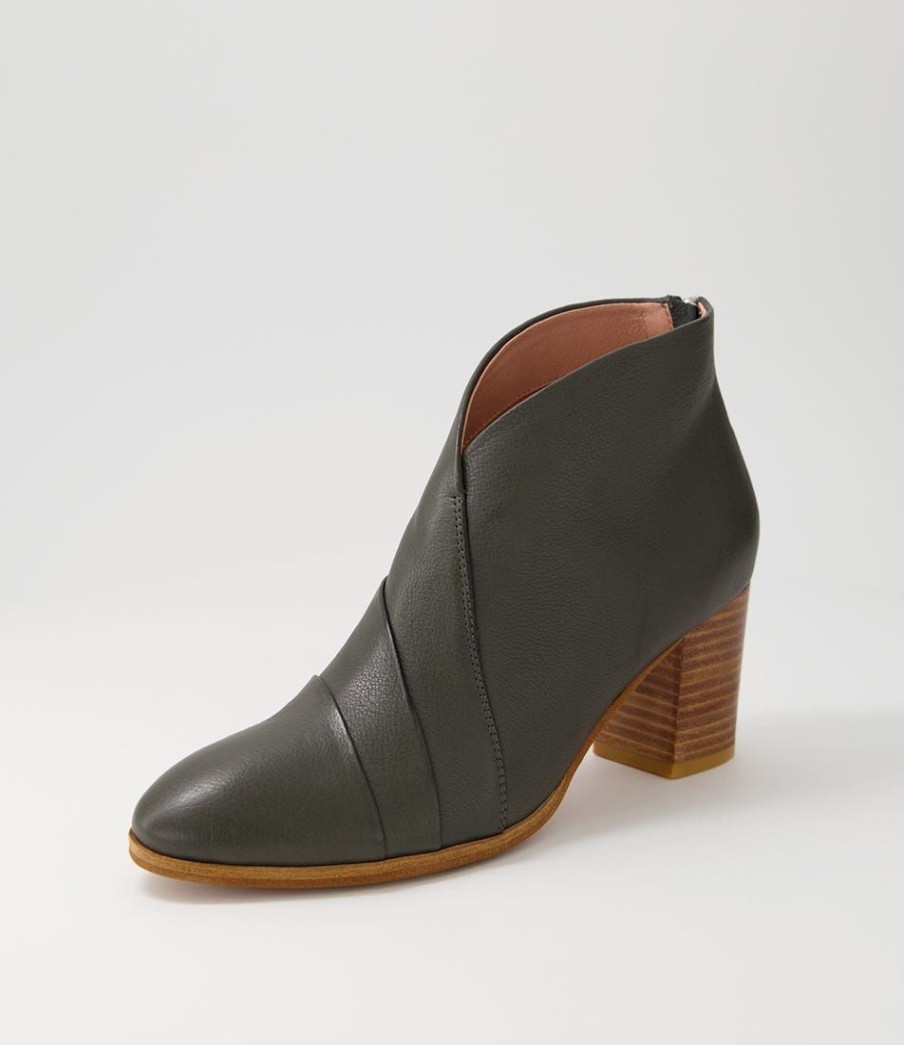 Shoes DIANA FERRARI | Daizy Olive Natural Heel Leather Ankle Boots