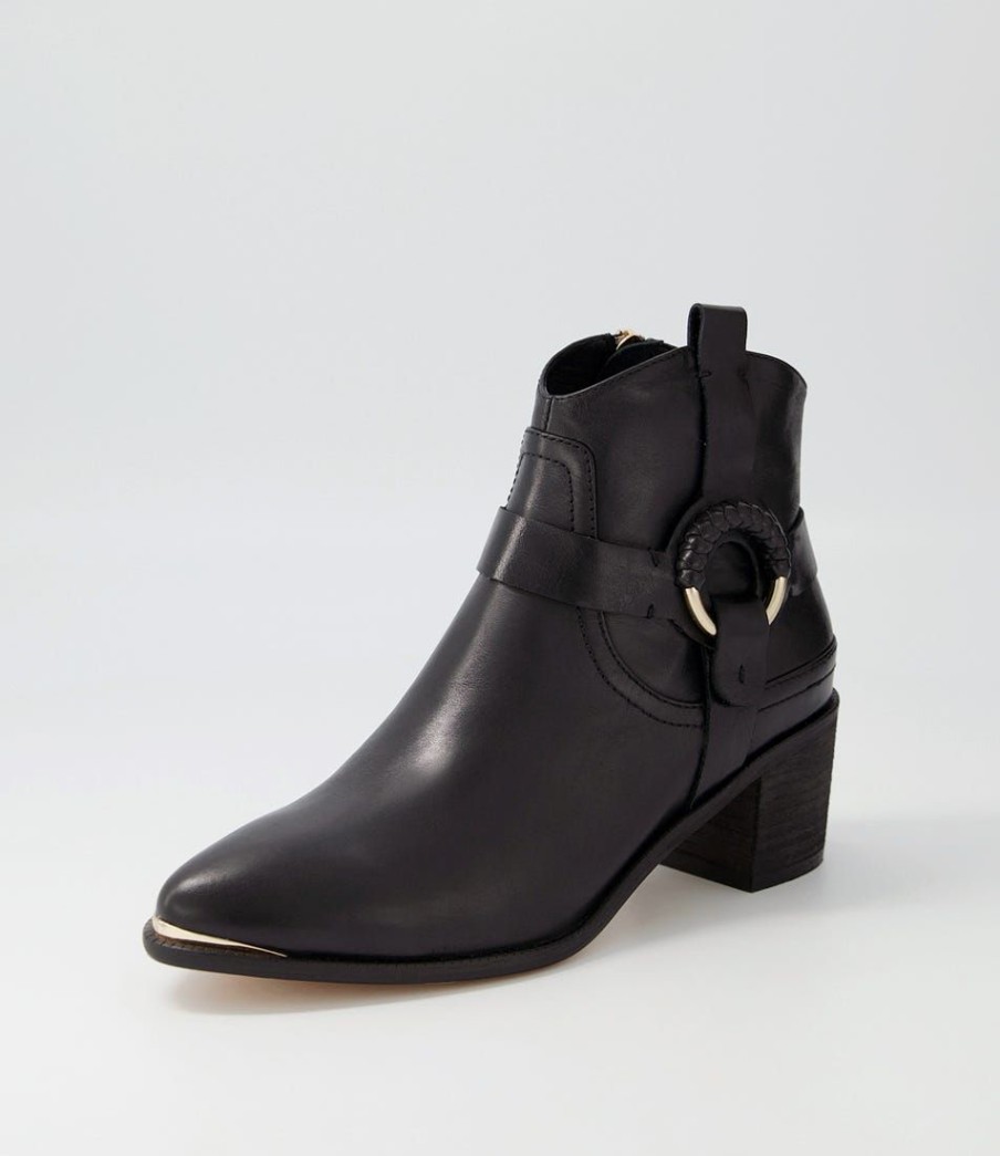 Shoes DJANGO & JULIETTE | Hoyo Black Leather Ankle Boots