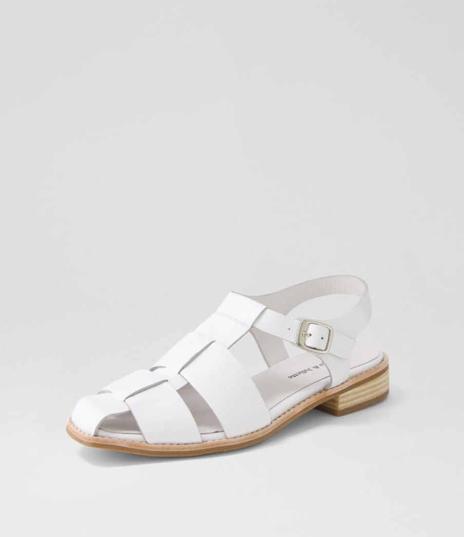 Shoes DJANGO & JULIETTE | Agotary White Leather Flat Shoes