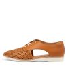 Shoes ROLLIE | Sidecut Punch 3.0 Cognac Leather Lace Up Flats