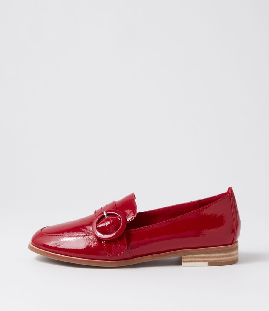 Shoes DJANGO & JULIETTE | Benza Dark Red Wrinkle Patent Loafers