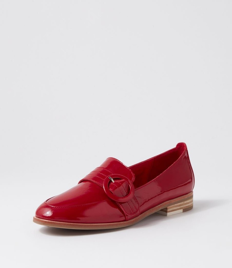 Shoes DJANGO & JULIETTE | Benza Dark Red Wrinkle Patent Loafers