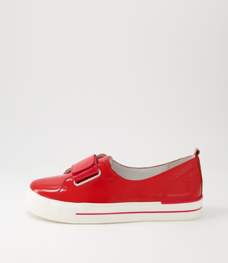 Shoes ZIERA | Albani W Red Wrinkle Patent Sneakers