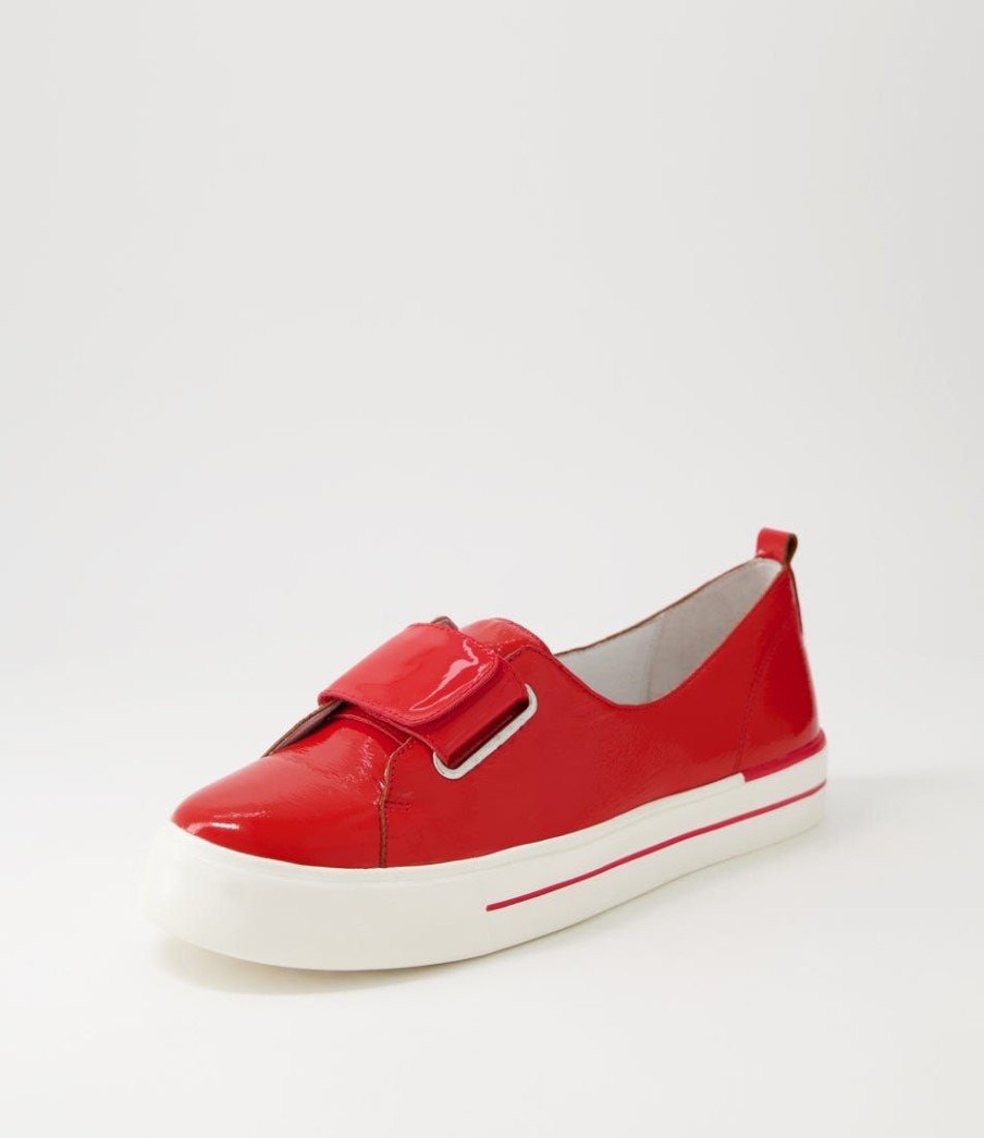 Shoes ZIERA | Albani W Red Wrinkle Patent Sneakers