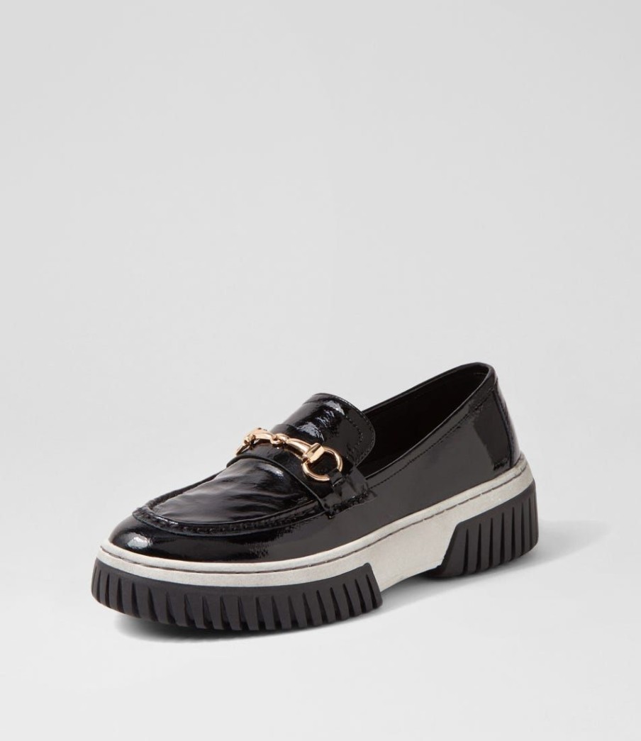 Shoes DJANGO & JULIETTE | Yasket Black White Patent Loafers