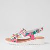 Shoes DJANGO & JULIETTE | Malika White Flowermania Leather Sandals