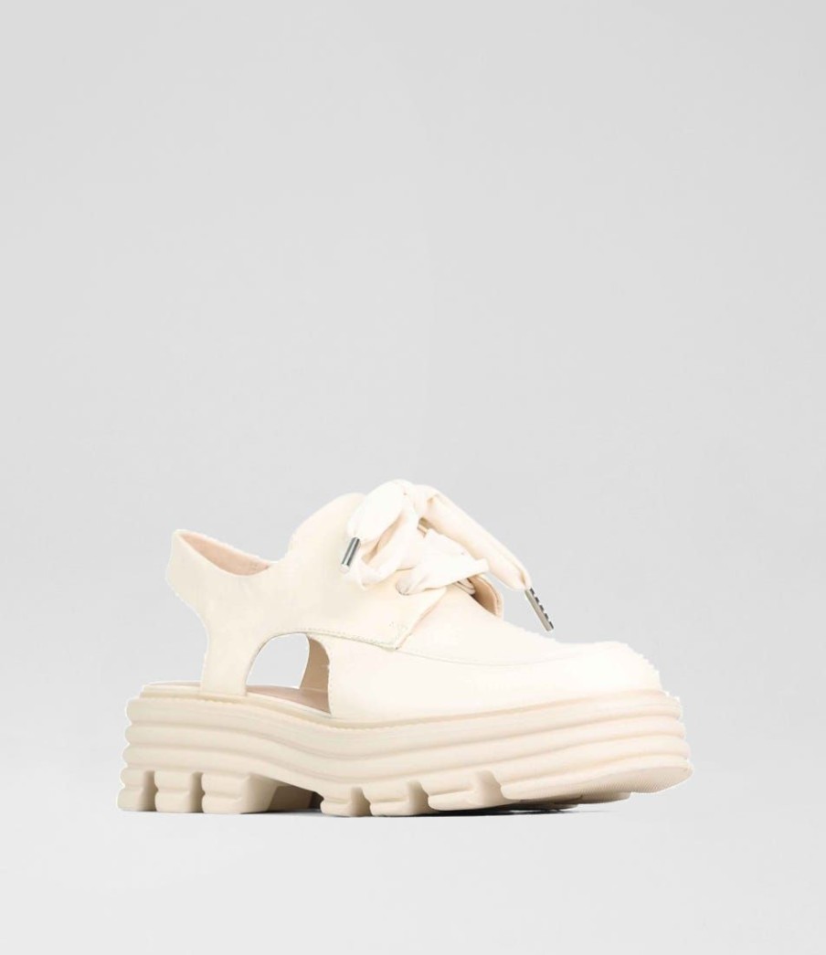 Shoes EOS | Samiro Bone Leather Lace Up Flats