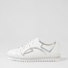 Shoes DJANGO & JULIETTE | Mando White Silver Crush Leather Sneakers