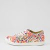 Shoes ZIERA | Dima Xf Orange Floral Leather Sneakers