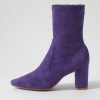 Shoes DJANGO & JULIETTE | Nider Purple Stretch Microsuede Ankle Boots