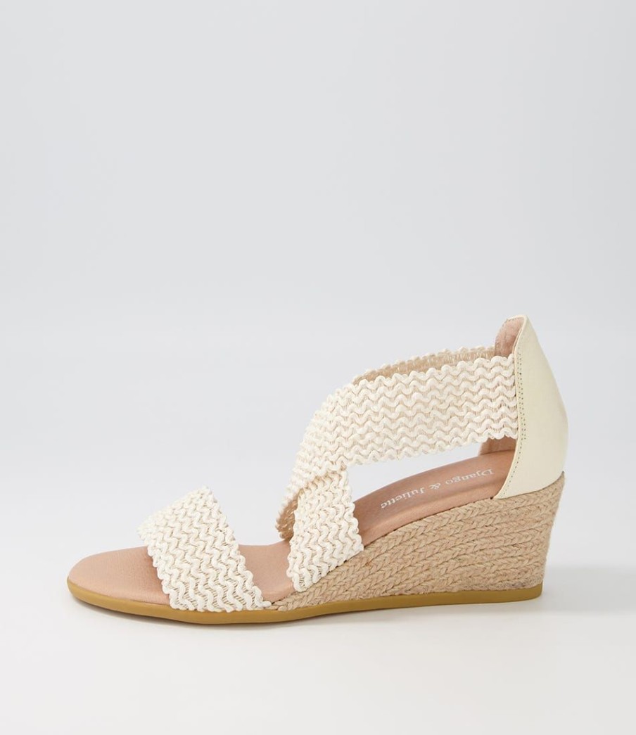 Shoes DJANGO & JULIETTE | Briage Natural Weave Elastic Leather Espadrilles